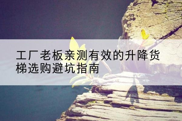 当雄升降货梯怎么选-工厂老板亲测有效的升降货梯选购避坑指南